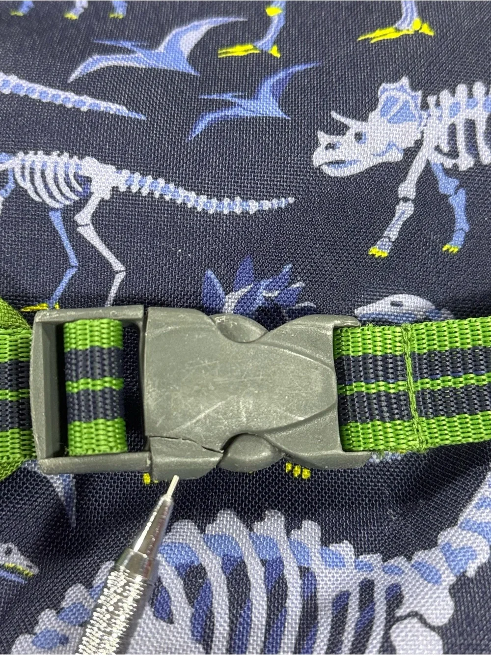 Pottery Barn Kids Mackenzie Navy And Green Dinosaur Bones Backpack Size Small